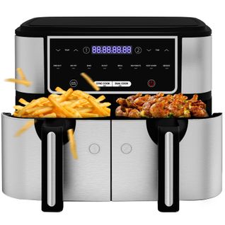 Friteuse Sans Huile 10l à Double Tiroir, Air Fryer, 8 Programmes, Match Cook et Smart, 2600w