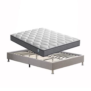 Ensemble Matelas à Ressorts 140x190cm, Epaisseur20 cm + sommier déco