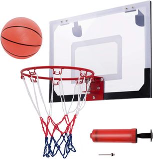 Mini Panier De Basket 46 X 30,5cm Murale Avec Basketball,gonfleur Et Aiguille Dans Chambre,salle