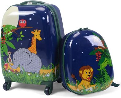Valise Enfant Sac à Dos Enfant Trolley à Roulettes Pour Enfant Valise Garçon,fille Bleu