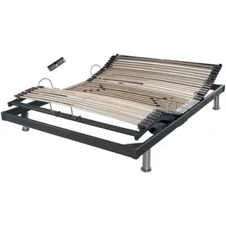 Sommier Électrique S50 Mono-lattes Bois-réglage Fermeté Zone Lombaires-120x190-gris