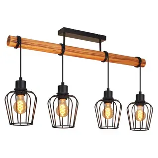 Suspension 4 Lumières Plafonnier Vintage E27 Pour Cuisine  Salle à Manger Ampoules Non Incluses