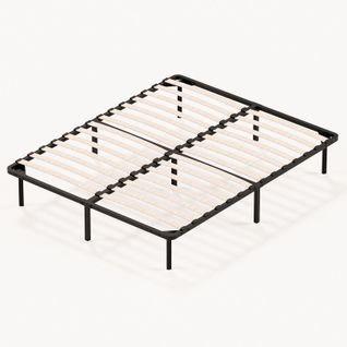 Sommier à Lattes Sur Pieds, Lit 2×13 Lattes, 7 Pieds Inclus, 140x200cm