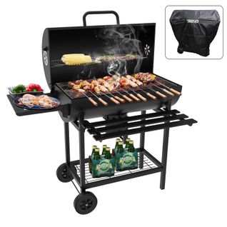 Barbecue Charbon De Bois, avec Grille De Cuisson XXL Avec Deux Étagères (avec housse de protection)