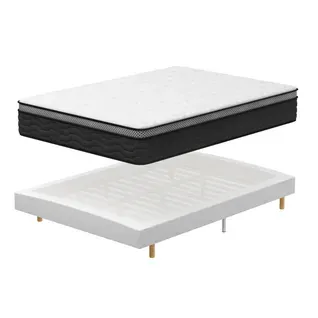 Ensemble Matelas Ressorts 160x200 cm Epaisseur 25 cm + Sommier déco