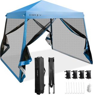 Tonnelle Pliante 3 M X 3 M Imperméable Protection Uv/tente Réglable En Hauteur (bleu)