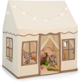 Tente De Jeux Enfant Avec Guirlandes Lumineuses Étoiles, Cabane Enfant Interieure Avec Tapis Lavable