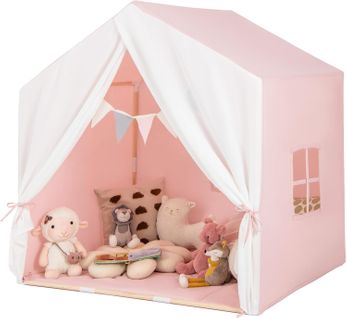 Tente De Jeu Enfants Avec Tapis En Coton, Tente Pour 2-3 Enfants De 3 Ans+, 131 X 91 X 131cm (rose)