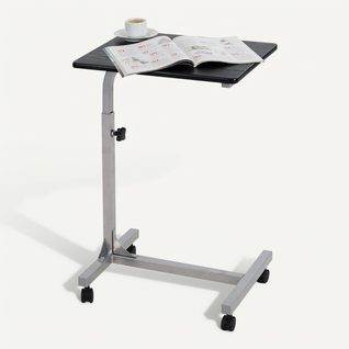 Table De Lit Pour Ordinateur Portable Hauteur Réglable Bout De Canapé Avec 4 Roulettes, Argenté