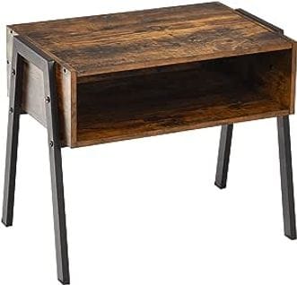 Tables De Chevet De Lit Empilables, Table De Nuit De Style Industriel Couleur Marron Et Noir