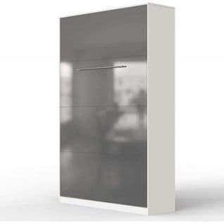 Lit Escamotable +2 Placards V 120x200+(50x2)cm Standard Blanc/anthracite Brillant