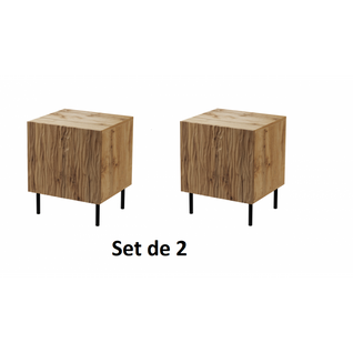 Table De Chevet Set De 2 Wotan Artisan 44x54x41 Cm De Haute Qualité Younge