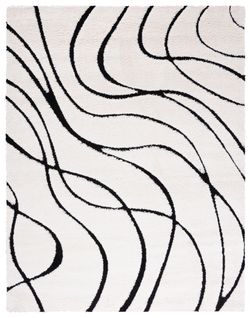 Tapis Florida Shag 236 X 305 Cm Shag Naples Ivory / Black