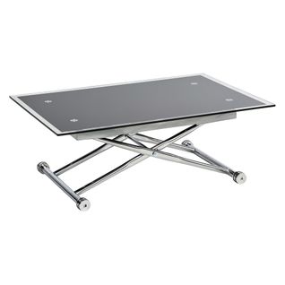 Table basse relevable UP & DOWN Verre et Chrome