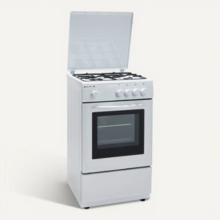 Cuisinière gaz AYA ACGS50B/1 4 foyers Blanc vue 3/4