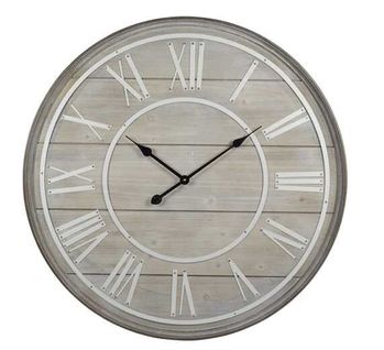 Horloge D.80 cm COTTAGE Naturel / blanc