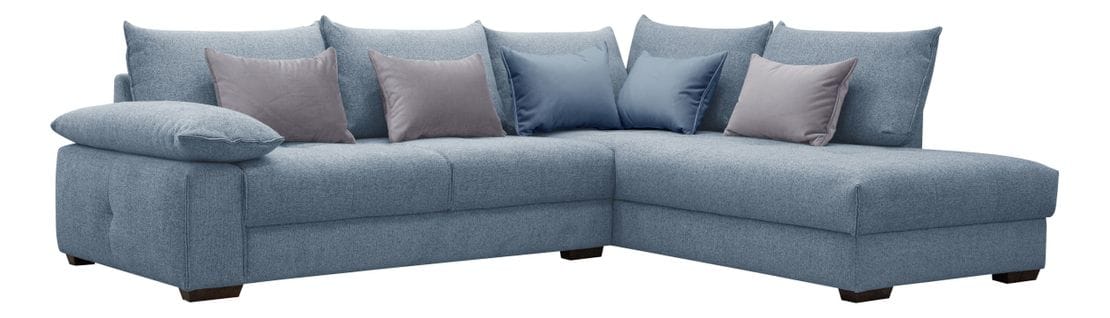 Canapé d'angle droit CASLAN tissu bleu