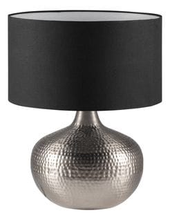 Lampe martelée H. 50 cm KOLKATA Chromé & noir