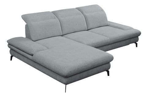 Canapé d'angle gauche convertible Rubio tissu Kenzo 06 gris tonnerre