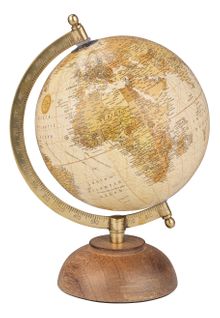 Globe en bois H 24 cm  Beige