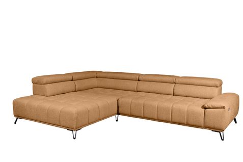 Canapé d'angle gauche relax PALLADIO tissu Polaris ambre