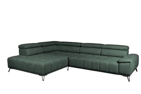 Canapé d'angle gauche relax PALLADIO tissu Polaris vert kaki
