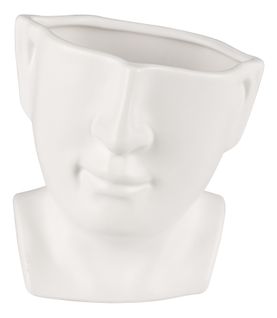 Vase visage H. 16 cm UMBERTO Blanc