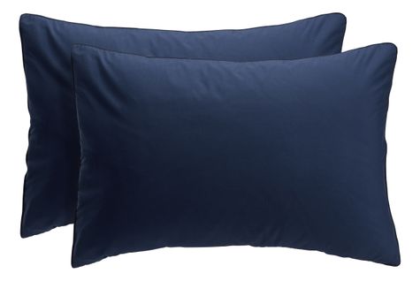 2 taies d'oreillers 50x70 cm DREAMEA PERCALE BLEU