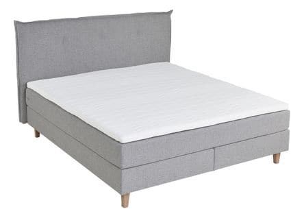 BOXSPRING lit complet GALWAY gris clair 160x200 cm/2x80x200 cm