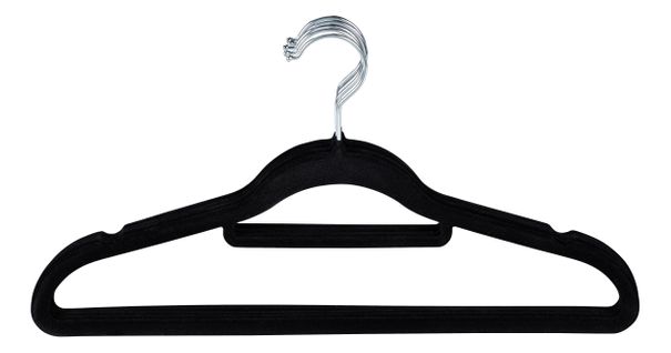 Lot 5 cintres VELVET Noir vue de face
