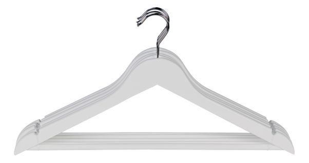 Lot 5 cintres WOOD Blanc vue de face