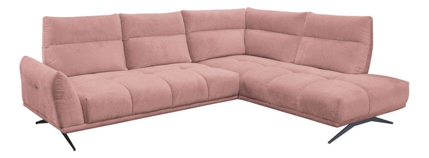 Canapé d'angle droit GIOVANNI tissu rose