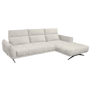 Canapé d'angle méridienne à droite GIOVANNI tissu crème