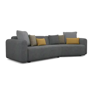 Canapé d'angle méridienne TACTIC à droite tissu anthracite