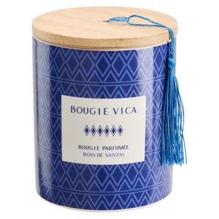 Bougie H. 12 cm VICA Bleu Topaze