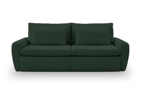 Canapé 3 places convertible MEVI tissu ambiance kaki