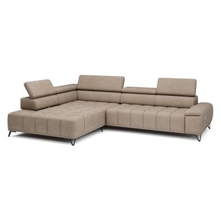 Canapé d'angle gauche relax PALLADIO tissu eden beige