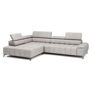 Canapé d'angle gauche relax PALLADIO tissu eden blanc cassé