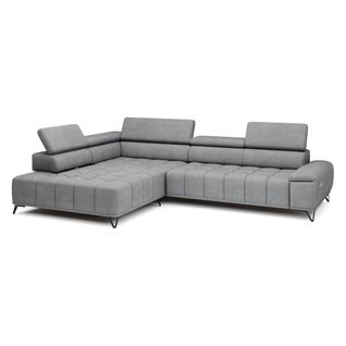 Canapé d'angle gauche relax PALLADIO tissu eden gris