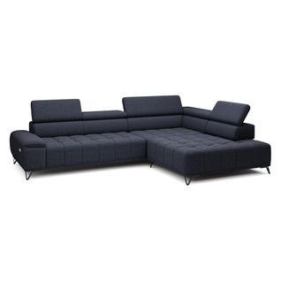 Canapé d'angle droit relax PALLADIO tissu bubble noir
