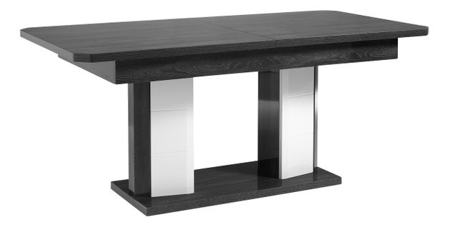 Table  L.160/200 + allonge MATERA Blanc/imitation chêne gris