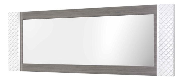 Miroir rectangulaire CARTESIA imitation chêne gris et blanc