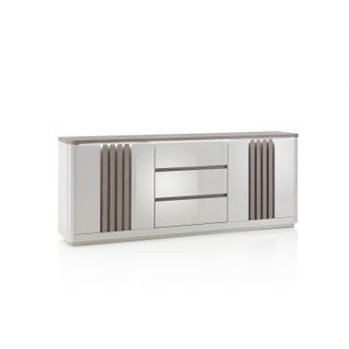 Buffet 2P/3T L 210 PESARO imitation chêne gris et gris