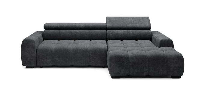 Canapé d'angle relax AUGUSTIN méridienne droit gris foncé