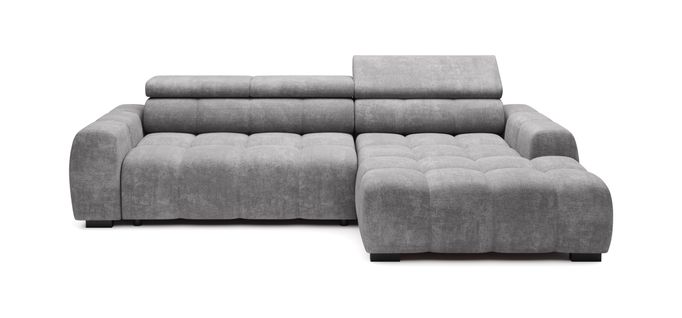 Canapé d'angle relax AUGUSTIN méridienne droit gris clair