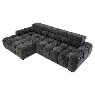 Canapé d'angle relax AUGUSTIN méridienne gauche gris foncé