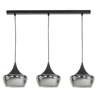 Suspension 3 lumières L. 80 cm NEBULA Noire