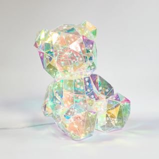 Petit Ours lumineux H. 25 cm - Transparent