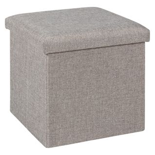 Pouf pliable H. 38 cm PAULINE Gris