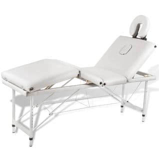 Table Pliable De Massage 4 Zones Au Cadre Inox Blanc Crème 02_0001877